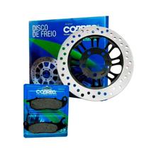 Disco freio cobreq titan 150 fan 150 + pastilha 2009/2014