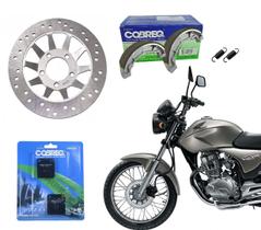 Disco Freio Dianteiro Maxx + Pastilha + Lona Patim Cobreq Titan 150 Ano 2004 Até 2008