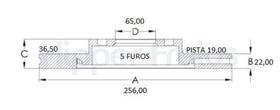 Disco Freio Dianteiro Ventilado Fox 03/.Cross Fox Space Fox(Aro 15)PAR - HIPPER FREIOS