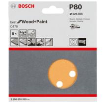 Disco Hookit 125mm Grão 80 com 5 Unidades 8 Furos Bosch Disco Hookit 125mm Grão 80 com 5 Unidades 8 Furos Bosch