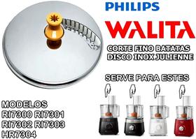 Disco Julienne Inox fatiador Batatas Fino para seu processador HR7304 RI7302 RI7301 RI7303