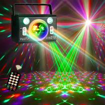 Disco Light FINDISCO RGB com 4 lentes, som ativado com controle remoto