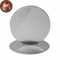 Disco Liso Prata N0 13cm Base para Bolos Doces Deskart Pacote 10 Unidades