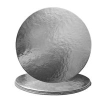 Disco Liso Prata N3 22cm Base para Bolos Doces Deskart Pacote 10 Unidades