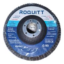 Disco Lixa Flap 115mm G80 Roquitt - Kit 10 Unid.