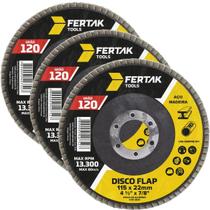 Disco Lixa Flap 115Mm Grão 120 Madeira Aço Desbaste 03 Un Disco Lixa Flap 115Mm Grão 120 Madeira Aço Desbaste 03 Un