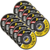 Disco Lixa Flap 115Mm Grão 120 Madeira Aço Desbaste 10 Un