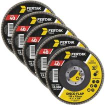 Disco Lixa Flap 115Mm Grão 40 Madeira Aço Desbaste 05 Un