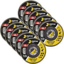 Disco Lixa Flap 115Mm Grão 40 Madeira Aço Desbaste 10 Un
