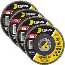 Disco Lixa Flap 115Mm Grão 50 Madeira Aço Desbaste 04 Un