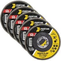 Disco Lixa Flap 115Mm Grão 50 Madeira Aço Desbaste 05 Un