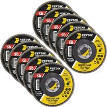 Disco Lixa Flap 115Mm Grão 50 Madeira Aço Desbaste 10 Un