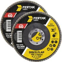 Disco Lixa Flap 115Mm Grão 60 Madeira Aço Desbaste 02 Un Disco Lixa Flap 115Mm Grão 60 Madeira Aço Desbaste 02 Un