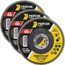 Disco Lixa Flap 115Mm Grão 60 Madeira Aço Desbaste 03 Un