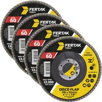 Disco Lixa Flap 115Mm Grão 60 Madeira Aço Desbaste 04 Un