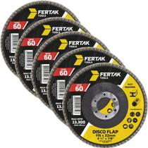 Disco Lixa Flap 115Mm Grão 60 Madeira Aço Desbaste 05 Un Disco Lixa Flap 115Mm Grão 60 Madeira Aço Desbaste 05 Un