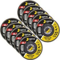 Disco Lixa Flap 115Mm Grão 60 Madeira Aço Desbaste 10 Un