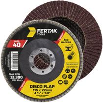 Disco Lixa Flap Cônico 115mm Grão 40 Madeira Aço Desbaste Fertak