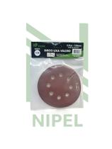 DISCO LIXA GRAO 120 SECO 5” POL C/tiras autocolantes 8 FUROS 10 UND NP TOOLS