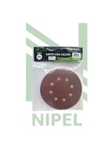 DISCO LIXA GRAO 180 SECO 5”POL C/tiras autocolantes 8 FUROS 10 UND NP TOOLS