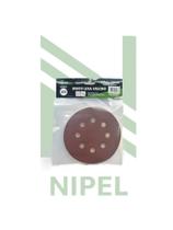 DISCO LIXA GRAO 400 SECO 5”POL C/tiras autocolantes 8 FUROS 10 UND NP TOOLS