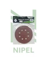 DISCO LIXA GRAO 60 SECO 5” POL C/tiras autocolantes 8 FUROS 10 UND NP TOOLS