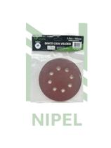 DISCO LIXA GRAO 80 SECO 5”POL C/tiras autocolantes 8 FUROS 10 UND NP TOOLS