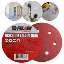 Disco Lixa Pluma 225mm 6 Furos Lixadeira Roto Orbital 10 Pçs