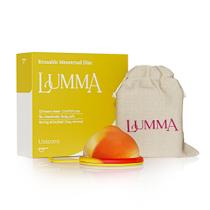 Disco menstrual Lumma médio em silicone com cordão, à prova de vazamentos Disco menstrual Lumma médio em silicone com cordão, à prova de vazamentos