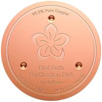 Disco para Banho de Pássaros Mellbree em Cobre Puro 0,6 mm com Design de Flor Disco para Banho de Pássaros Mellbree em Cobre Puro 0,6 mm com Design de Flor