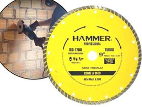 Disco Para Esmerilhadeira Diamantado Turbo Hammer DD-1700 Corte a Seco 9"