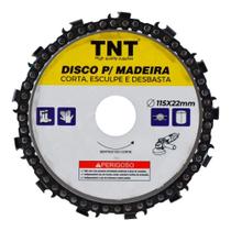Disco Para Madeira Corrente Motosserra Rebolo Dentado 115X22 - Tnt