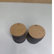 Disco Pequeno Para Chaveiro Mdf Cru 5 Cm C/1 Furo 100 Peças