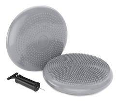 Disco Pilates Equilíbrio Inflável Balance + Bomba Cinza