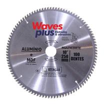 Disco Serra Circular Multicortes Mdf Alumínio 10 polegadas 250mm 100 dentes Waves Plus