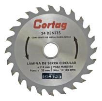 Disco serra circular para madeira 24 dentes 110mm cortag Disco serra circular para madeira 24 dentes 110mm cortag