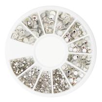 Disco strass de vidro cristal ab 3 tamanhos para unhas
