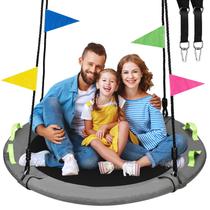 Disco Tree Swing HeyZoo de 48 polegadas voando com capacidade de 410 kg cinza