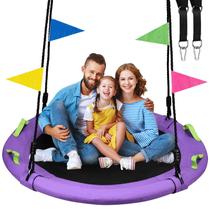 Disco Tree Swing HeyZoo de 48 polegadas voando com capacidade para 410 kg, roxo