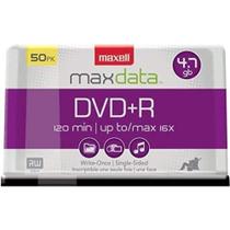 Disco vazio DVD-R Maxell MAX639013 4,7 GB, 16X, velocidade de gravação, pacote com 50