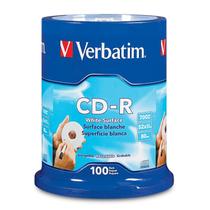 Discos CD-R em branco Verbatim 700 MB 80 minutos 52x - pacote com 100