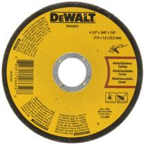 Discos de Corte DEWALT DWA8051 Tipo 1 (4,5 Polegadas) - Pacote com 25 Unidades