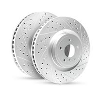 Discos de Freio Dianteiros Perfurados e Ranhurados R1 Concepts para Mazda 3 CX-30 Discos de Freio Dianteiros Perfurados e Ranhurados R1 Concepts para Mazda 3 CX-30