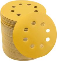 Discos de lixa de 5 polegadas, lixa de grão HUOGUO 400, 8 furos, gancho e laço, lixadeira, lixadeira orbital, 100 peças