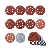 Discos De Lixa De Alumina De 5 Polegadas, 100 Peças, Folhas De Papel De Lixa Com 8 Furos Para Discos De Lixa De Alumina De 5 Polegadas, 100 Peças, Folhas De Papel De Lixa Com 8 Furos Para