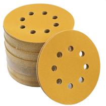 Discos de lixar Aiyard, gancho e laço de 5 polegadas e 8 furos, grão 220 x 100 Discos de lixar Aiyard, gancho e laço de 5 polegadas e 8 furos, grão 220 x 100