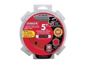 Discos de lixar Diablo Hook and Lock ROS 60 Grit, pacote com 50