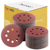 Discos de lixar Faoyoon de 5 polegadas e 8 furos, 100 unidades, 800 Grit Hook Loop
