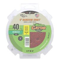 Discos de lixar Gator 5 Random Orbit Hook & Loop 40 Grit, pacote com 50 Discos de lixar Gator 5 Random Orbit Hook & Loop 40 Grit, pacote com 50