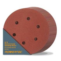 Discos de lixar POWERTEC 320 Grit, 6 polegadas, pacote com 50 ganchos Discos de lixar POWERTEC 320 Grit, 6 polegadas, pacote com 50 ganchos
